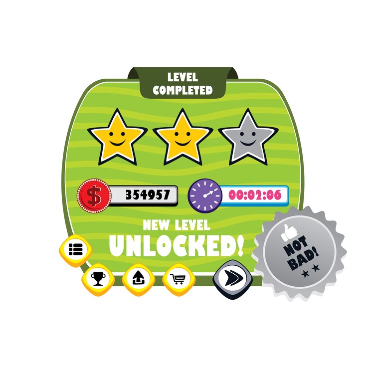 Vector capa del menú de recursos del juego