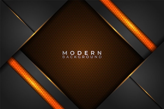 Capa oscura diagonal abstracta de fondo moderno con patrón naranja brillante
