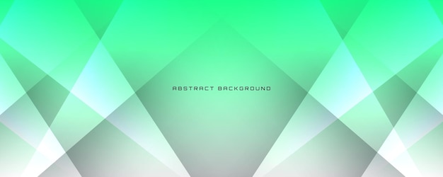 Capa de superposición de fondo abstracto geométrico blanco verde 3D en espacio brillante con efecto de recorte