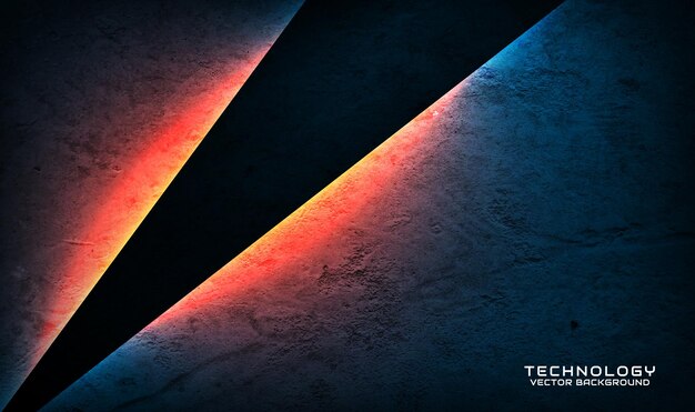Capa de superposición de fondo abstracto tecno grunge áspero azul 3D en el espacio oscuro con efecto de quema caliente