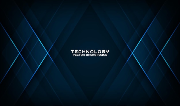 capa de superposición de fondo abstracto de tecnología azul 3d con estilo de efecto de línea de luz de rombo