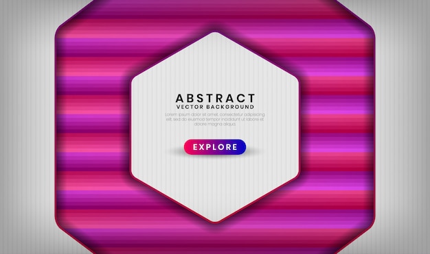 Capa de superposición de fondo blanco 3D abstracto con formas de degradado coloridas geométricas con mezcla de color rosa y morado
