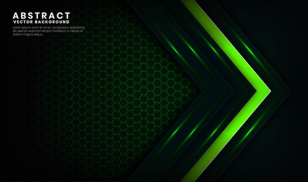 Capa de superposición de fondo de tecnología verde 3d abstracto con decoración de efecto de líneas de luz