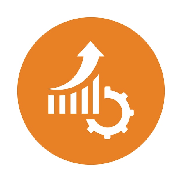 Capacidad de logro de manera eficiente icono vector de color naranja EPS