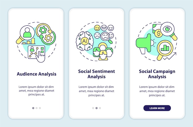 Capas de análisis de redes sociales que incorporan la pantalla de la aplicación móvil