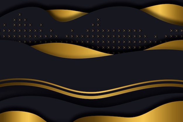 Las capas de papel oscuro de fondo con detalles dorados