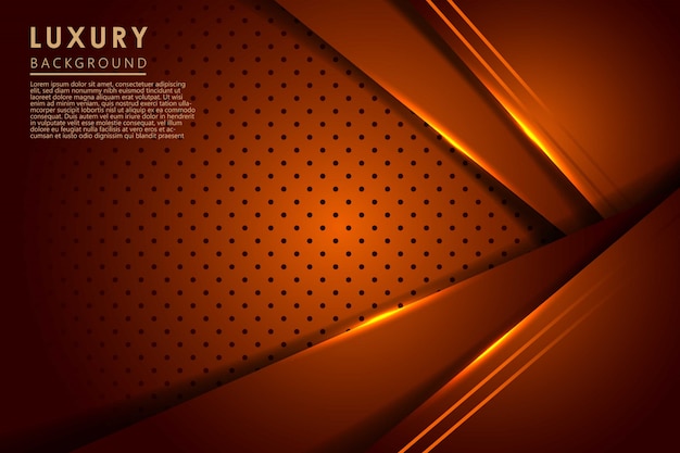 Capas de superposición de luz naranja oscura abstracta con patrón de círculo Fondo futurista de lujo moderno