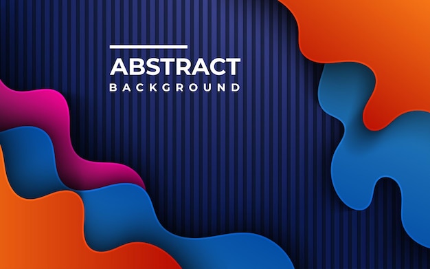 Capas de superposición onduladas de degradado azul púrpura naranja abstracto con vector de fondo de textura moderna eps10