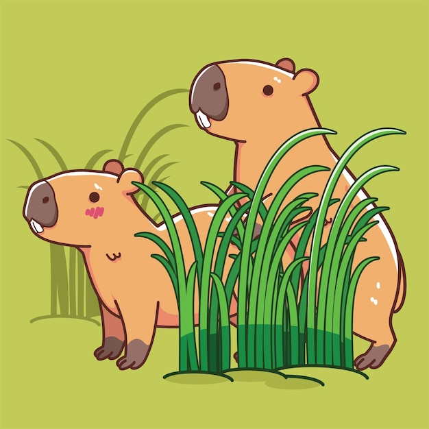 capibara hacen el amor vector de apareamiento de animales ilustración