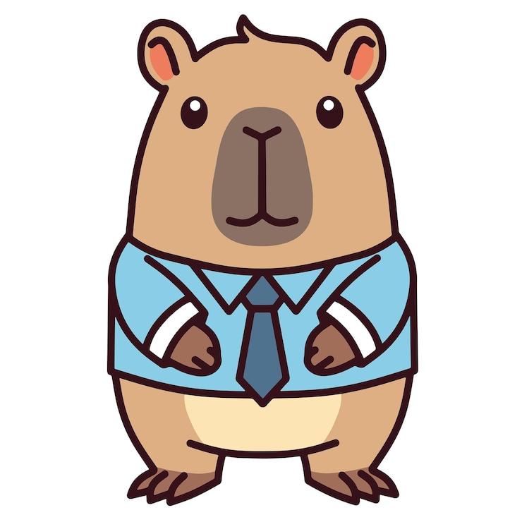 Vector capibara en la vestimenta de negocios
