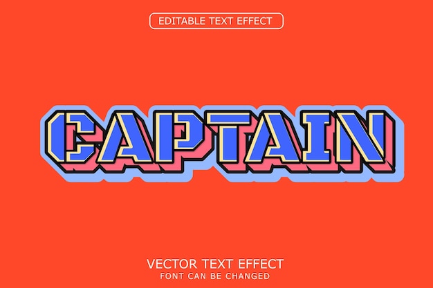 Vector capitán efecto de texto