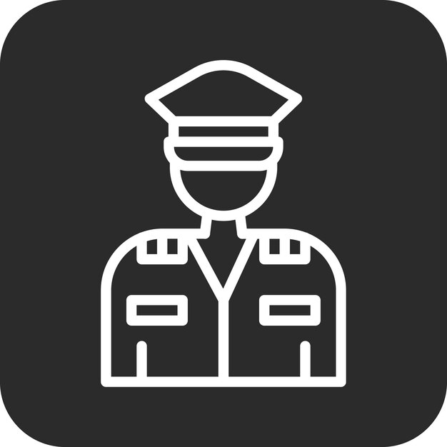 Capitán del ejército ilustración del icono vectorial del icono militar