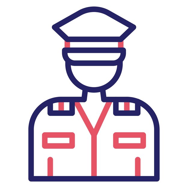 Capitán del ejército ilustración del icono vectorial del icono militar