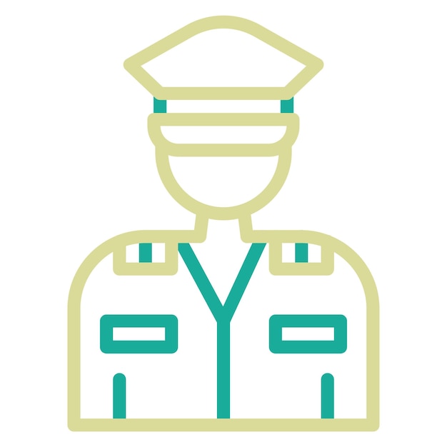 Capitán del ejército ilustración del icono vectorial del icono militar