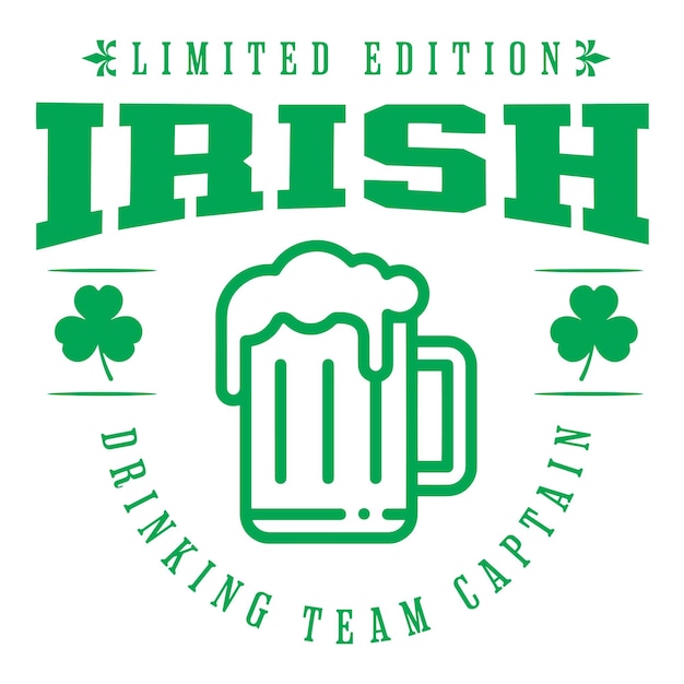 Vector capitán del equipo irlandés de bebida