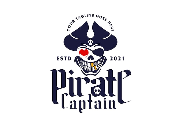 Capitán pirata logo para restaurante bebidas y alimentos