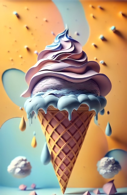 Vector la caprichosa sinfonía de sabores un sueño de helado surrealista