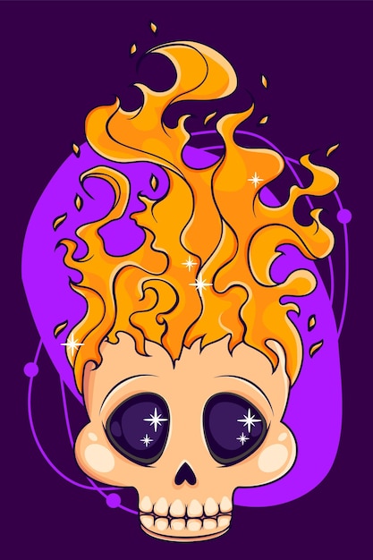 Caprichosas calaveras de dibujos animados con adorables decoraciones perfectas para Halloween