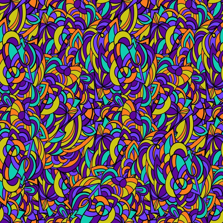 Vector caprichoso, étnico, seamless, patrón, boho, motivo