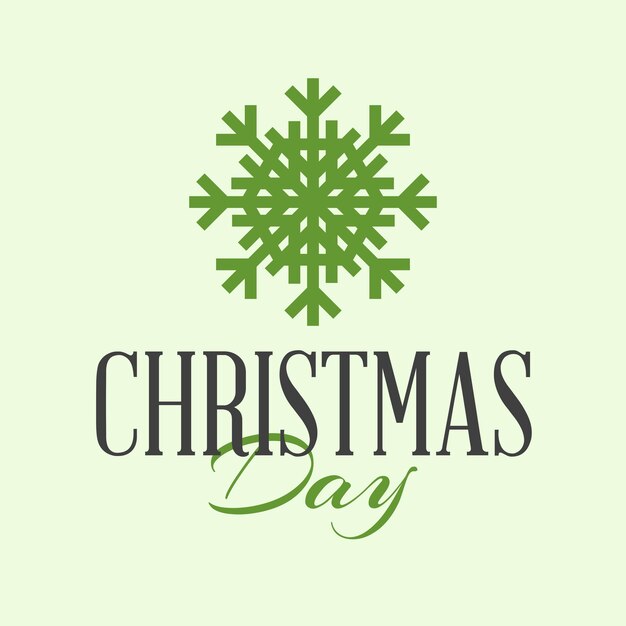 El caprichoso logotipo del día de Navidad con copos de nieve y un diseño lúdico