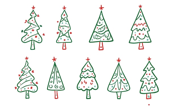 Caprichosos árboles de Navidad de Doodle para embellecer sus vacaciones