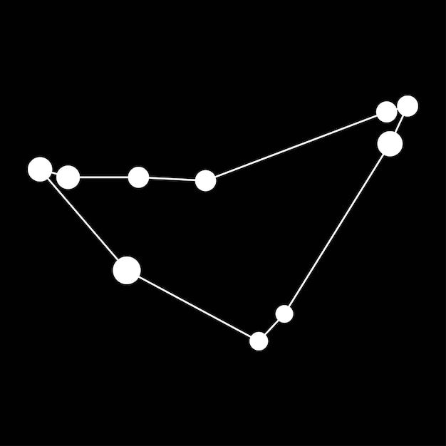 Capricornio constelación mapa ilustración vectorial