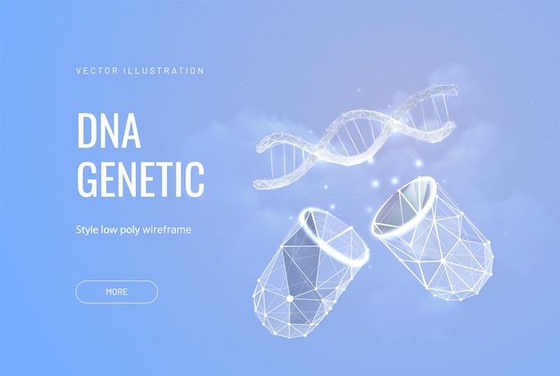 Cápsula y ADN. El efecto de las drogas en el ADN. Tecnología de terapia génica e innovación en ingeniería genética.