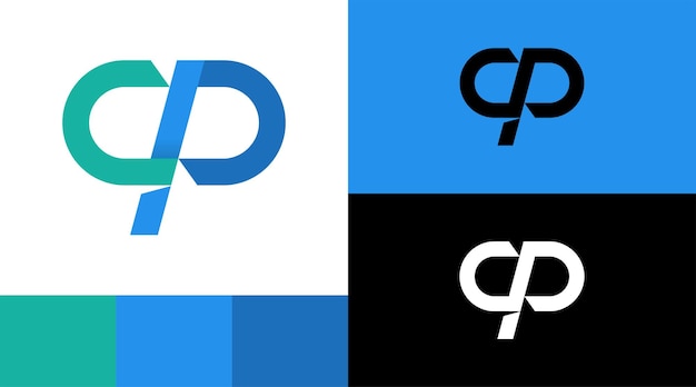 Cápsula cp monogram medical healtness logo design concept