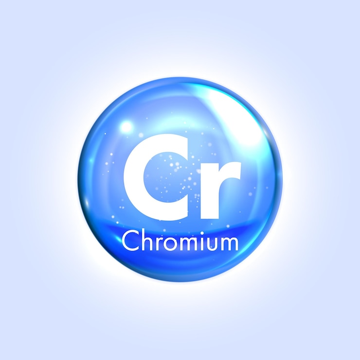 Vector cápsula de píldora de gota de cromo mineral icono azul vector 3d
