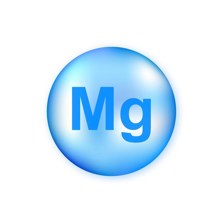 Vector cápsula de píldora de magnesio azul brillante mineral mg aislado sobre fondo blanco.