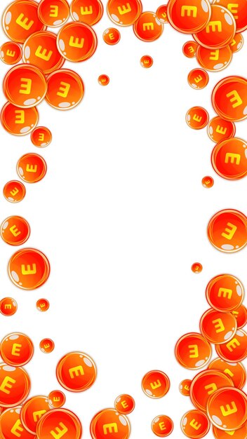 Cápsulas redondas de vitamina E esparcidas al azar