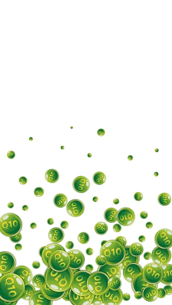 Cápsulas redondas de vitamina Q10 esparcidas al azar
