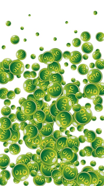 Cápsulas redondas de vitamina Q10 esparcidas al azar