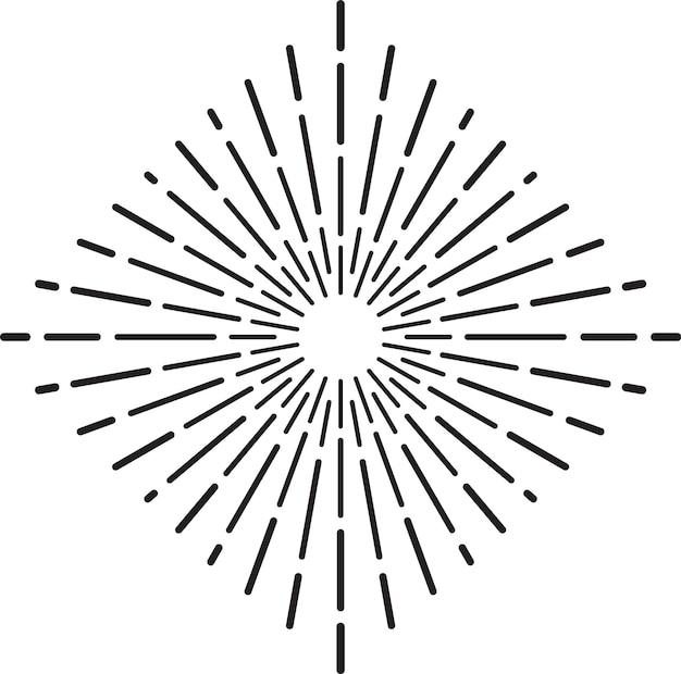 Captador diseño de sol en blanco y negro que irradia encanto retro perfecto para logotipos y gráficos web atemporal y elegante que exuda energía y poder