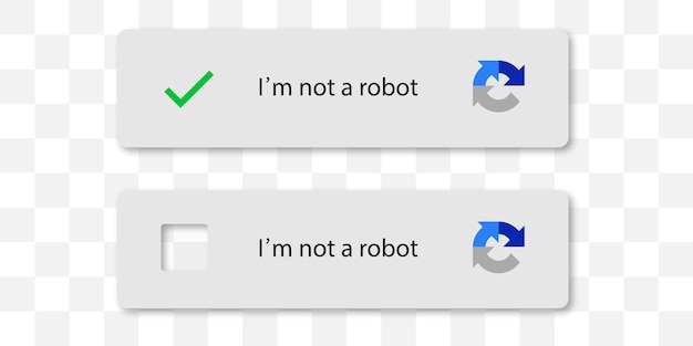 Captcha no soy un robot No soy robor banner Vector ilustración aislada