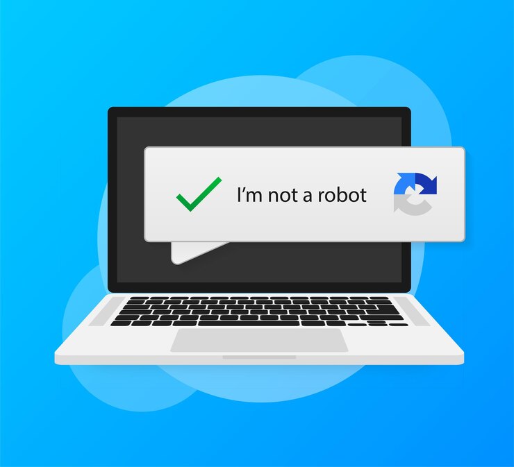 Captcha no soy un robot vector código de computadora ilustración vectorial