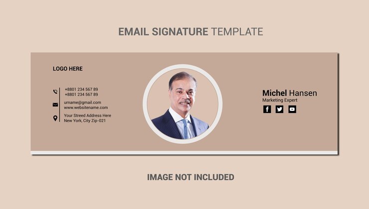 Una captura de pantalla de un sitio web que dice plantilla de firma de correo electrónico.