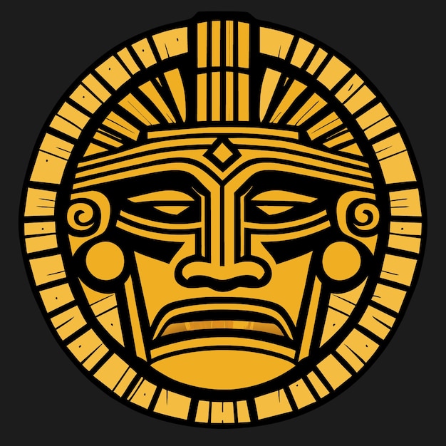Vector capturando las caras de la civilización de la gloria inca en una camiseta