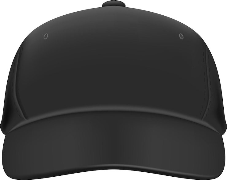 Vector capucha de béisbol negra clásica aislada sobre un fondo blanco que ofrece un diseño limpio y versátil para uso casual o con fines promocionales que encarna la simplicidad y el estilo