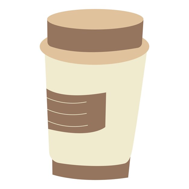 Capuchino de café dibujado a mano para llevar taza o taza para llevar Vector