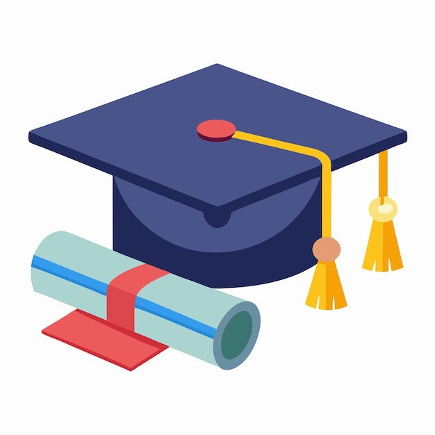 Capuchón de graduación y clipart del diploma
