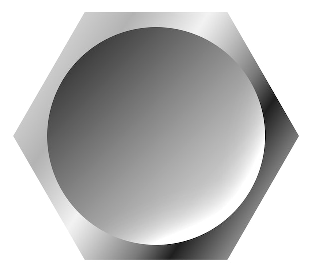 Capuchón hexagonal de acero vista superior parafuso metálico