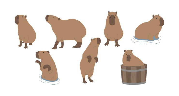 Vector capybara 3 y 4