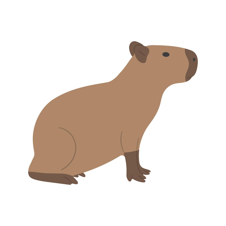 Vector capybara y su pareja