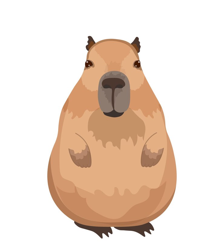 Vector capybara vector illustration of capybara cute animal