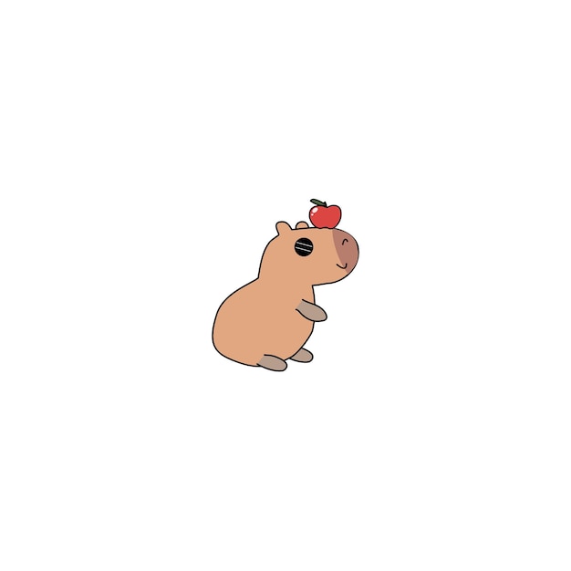 Capybara vector lindo con diseño de gafas de sol