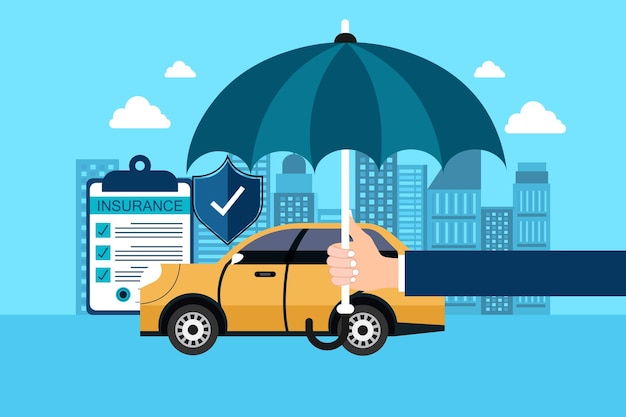 car insurance accident protection for vehicle safety or assurance service concept