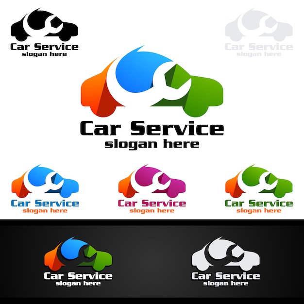 Car service vector logo design