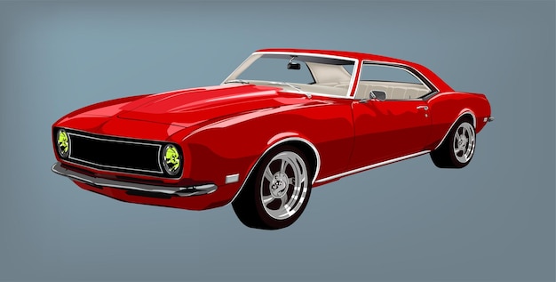 Car vector 1968 vintage red popular para hacer que su diseño funcione más rápido y puede editar archivos de trabajo