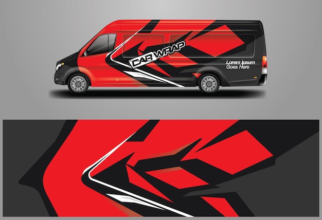 Car wrap company design diseños de fondo de gráficos vectoriales para vehículos, furgonetas, librea y carga